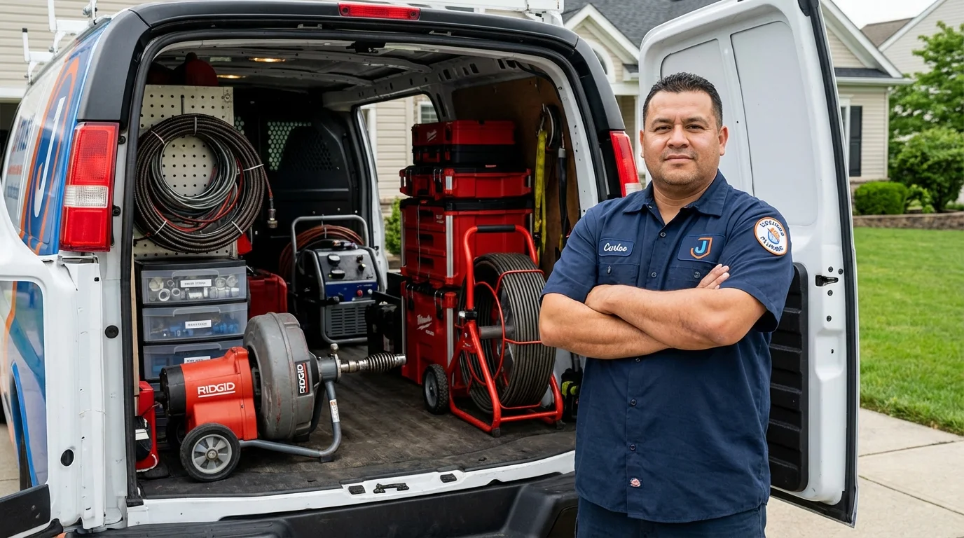 Professional drain cleaning equipment and Johns Plumbing LLC plumber in Conway